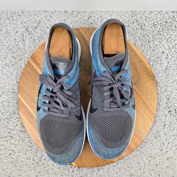 Nike Mens 11 Free 4.0 Flyknit Blue Gray Athletic Daily Running Shoe 631053-014 - Picture 5 of 13